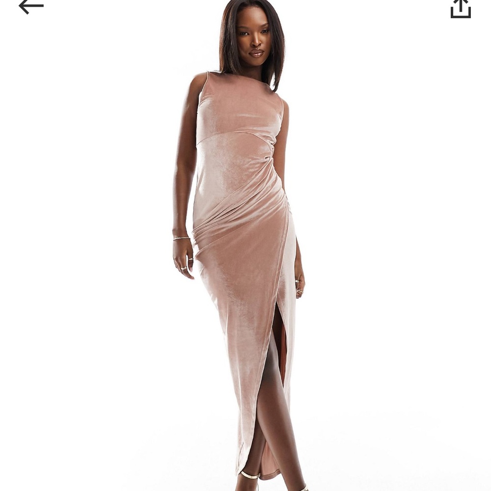 ASOS DESIGN high neck velvet bodycon midi dress (NWT!)